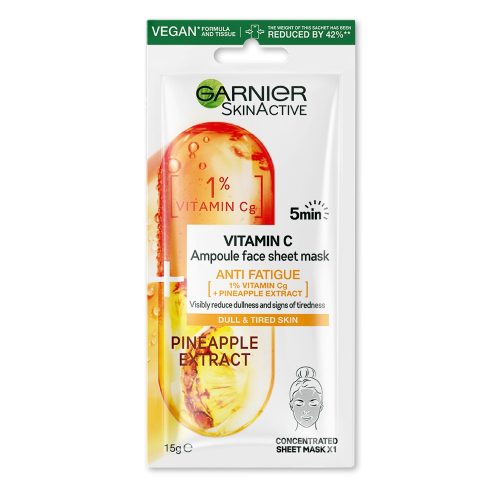 Garnier Ampoule Tissue Face Mask – Pineapple And 1% Vitamin C 15g