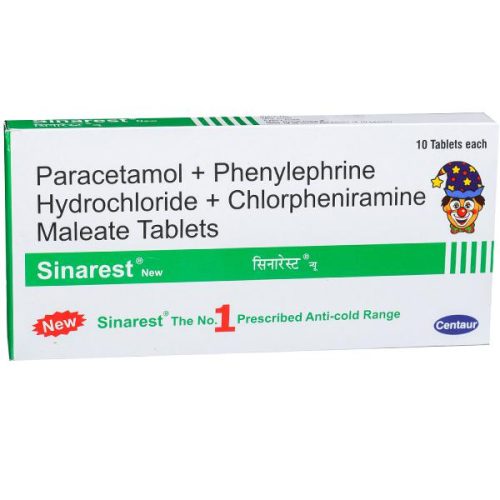 Acetaminophen, chlorpheniramine & pseudoephedrine 500mg/10mg/2mg SINAREST FORTE Tablet 4’s